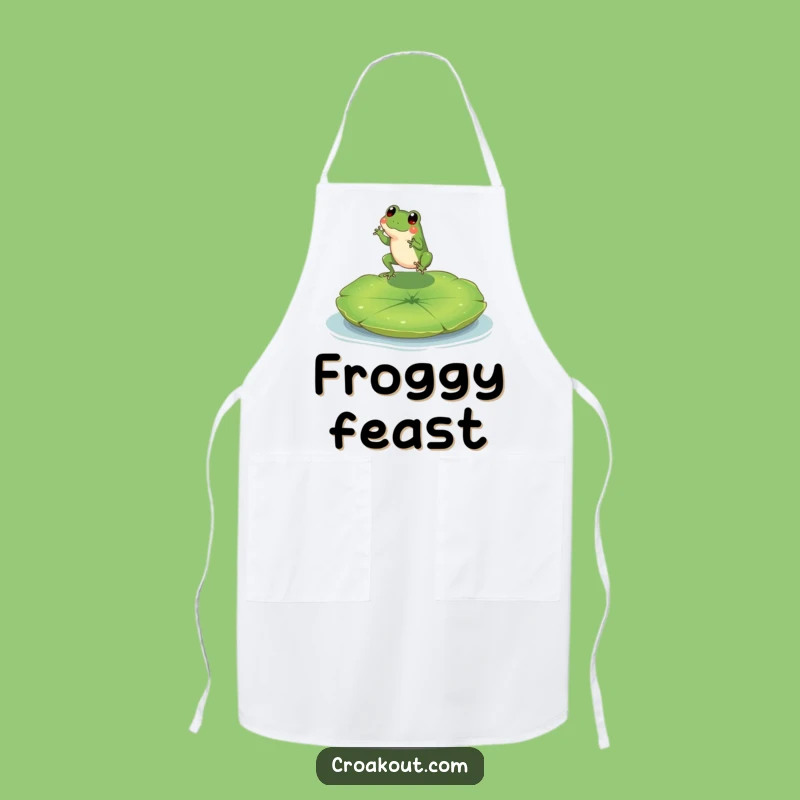 Funny Frog Apron: Tiny Chef's Pond Kitchen Style