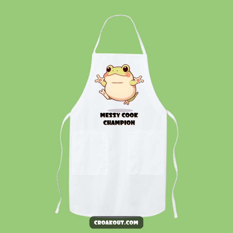 Funny Clumsy Frog Kitchen Apron: Cook with Giggles and Humor Gift