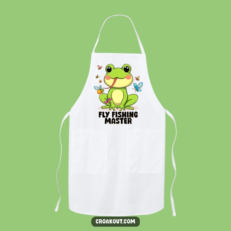 Funny Frog Catching Bugs Apron: Hilarious Chef's Helper for Kitchen Fun