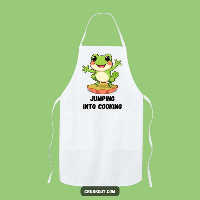 Funny Frog Leap Apron: Kitchen Fun, Chef's Joyful Leap, Perfect Funny Gift