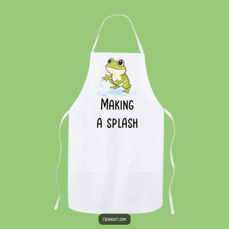 Funny Frog Leapfrog Apron: Cook with Playful Water Vibes, Ideal Funny Gift for Chefs