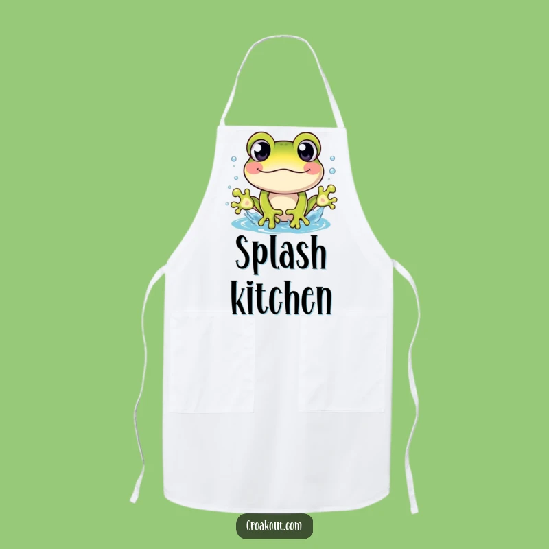 Funny Frog Splash Apron: Cheerful Cook's Wet Kitchen Style