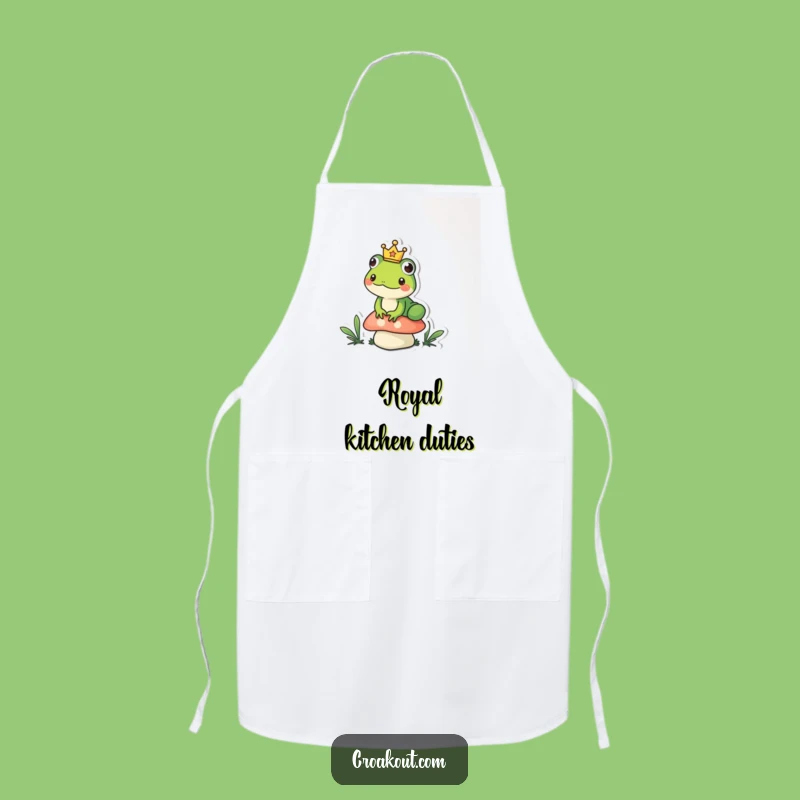 Funny King Frog Apron: Royal Amphibian Wear for Humorous Cooks