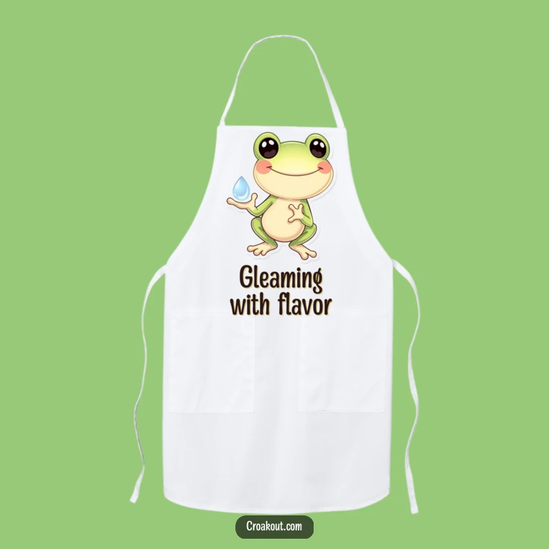 Funny Frog Dewdrop Apron: Cook with Gleeful Charm, Ideal Funny Gift for Chefs