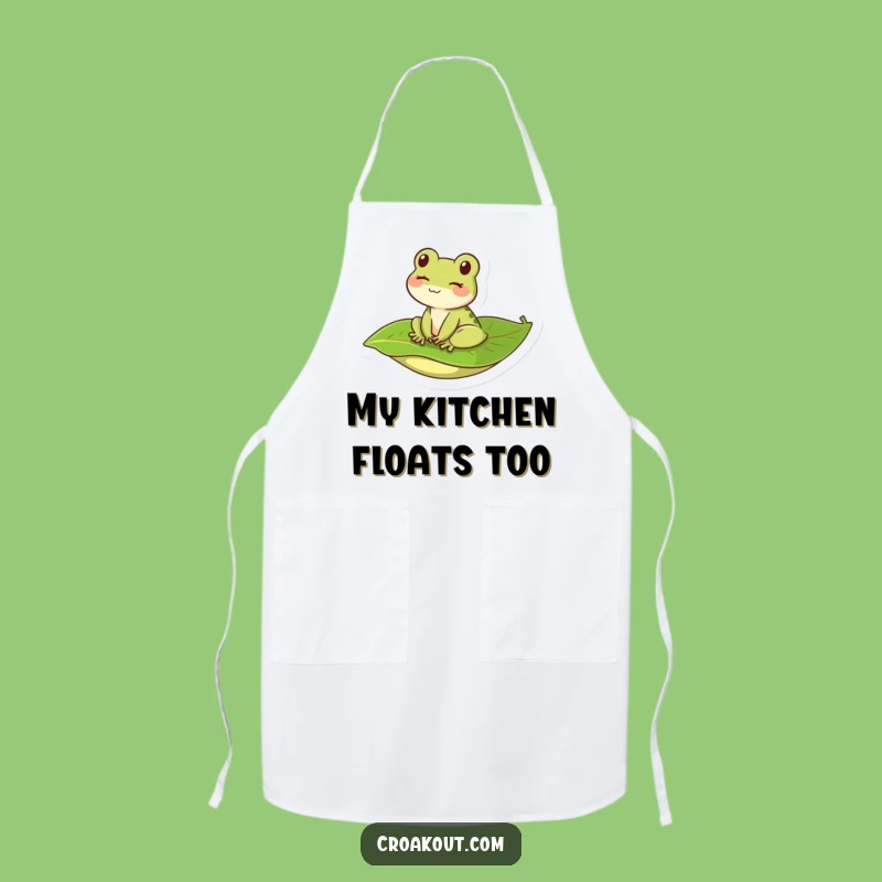 Funny Kawaii Frog Winking Apron - Humorous Kitchen Fun & Chef's Delight