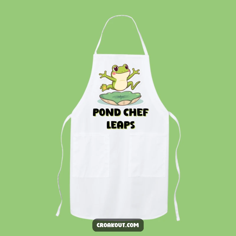 Funny Leaping Frog Apron: Energetic Amphibian Chef Wear for Kitchen Fun
