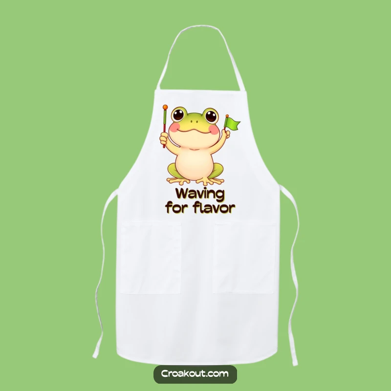 Funny Frog Flag Waving Apron: Add Humor to Your Kitchen Adventures
