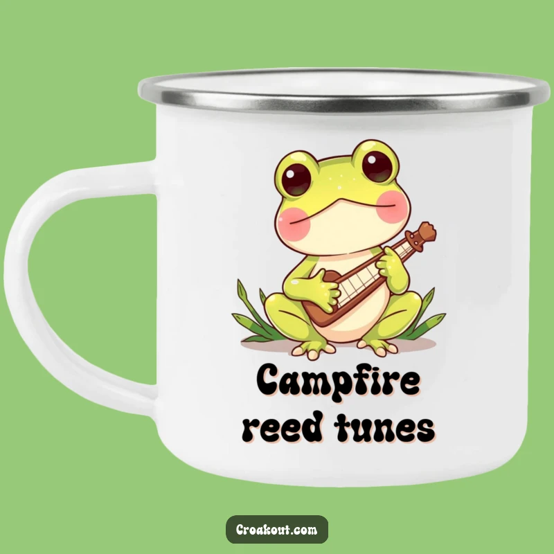 Funny Froggy Music Camping Mug - Charming Reed Player Outdoor Gift