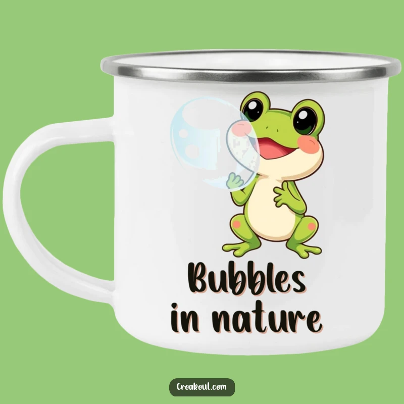 Funny Frog Bubble Camping Mug: Trail Blown Fun, Outdoor Cheer, Funny Gift
