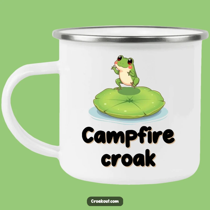 Funny Frog Camping Mug: Tiny Leaper's Pond Adventure