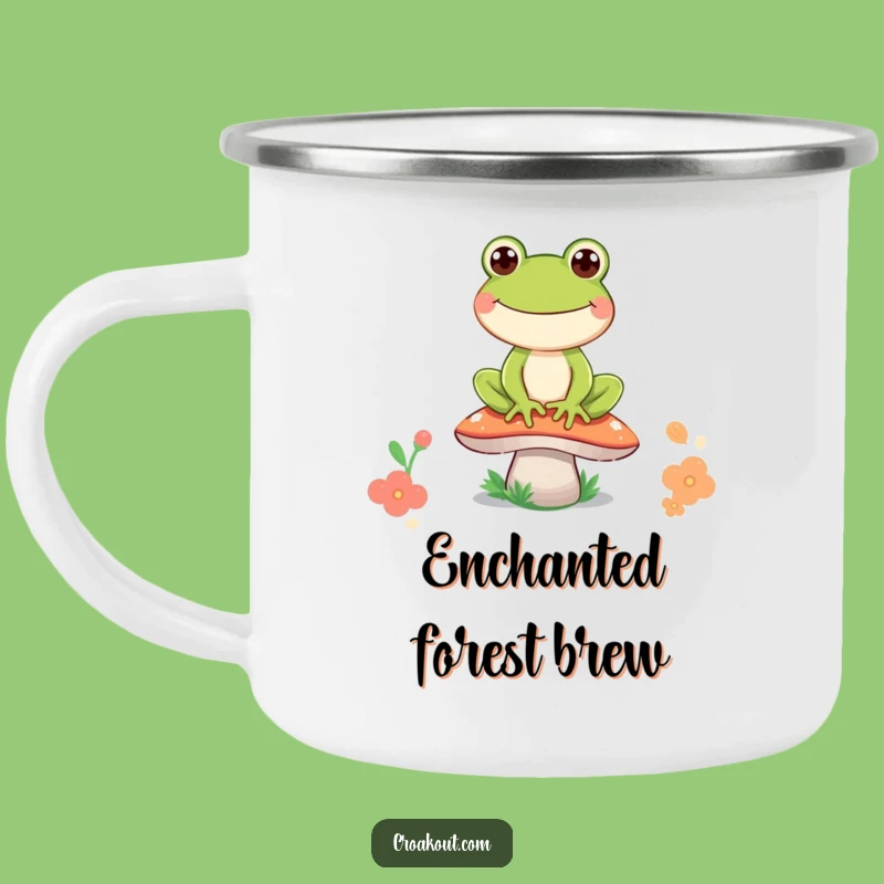 Funny Frog Mushroom Grin Camping Mug: Adventure Fuelled by Cartoon Grins