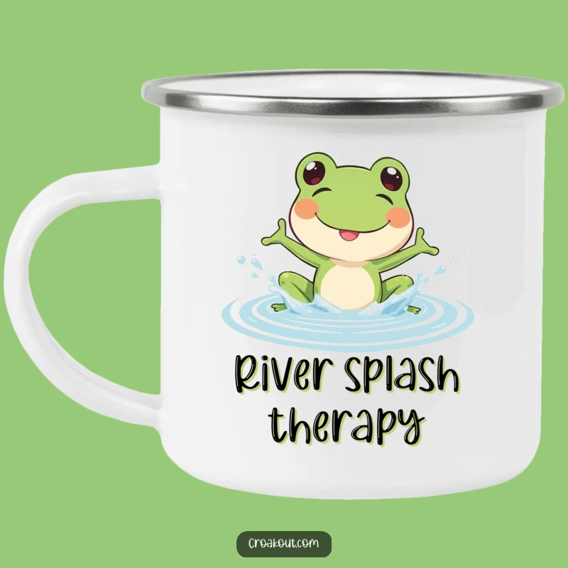 Funny Frog Splash Camping Mug: Enjoy Outdoors with Watery Fun, Great Funny Gift