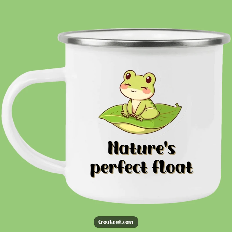 Funny Kawaii Frog Winking Camping Mug - Adventure & Humor Outdoors