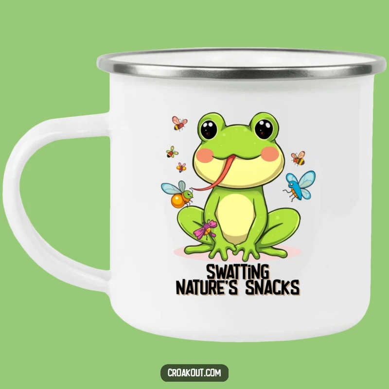 Funny Frog Catching Bugs Camping Mug: Hilarious Outdoor Companion