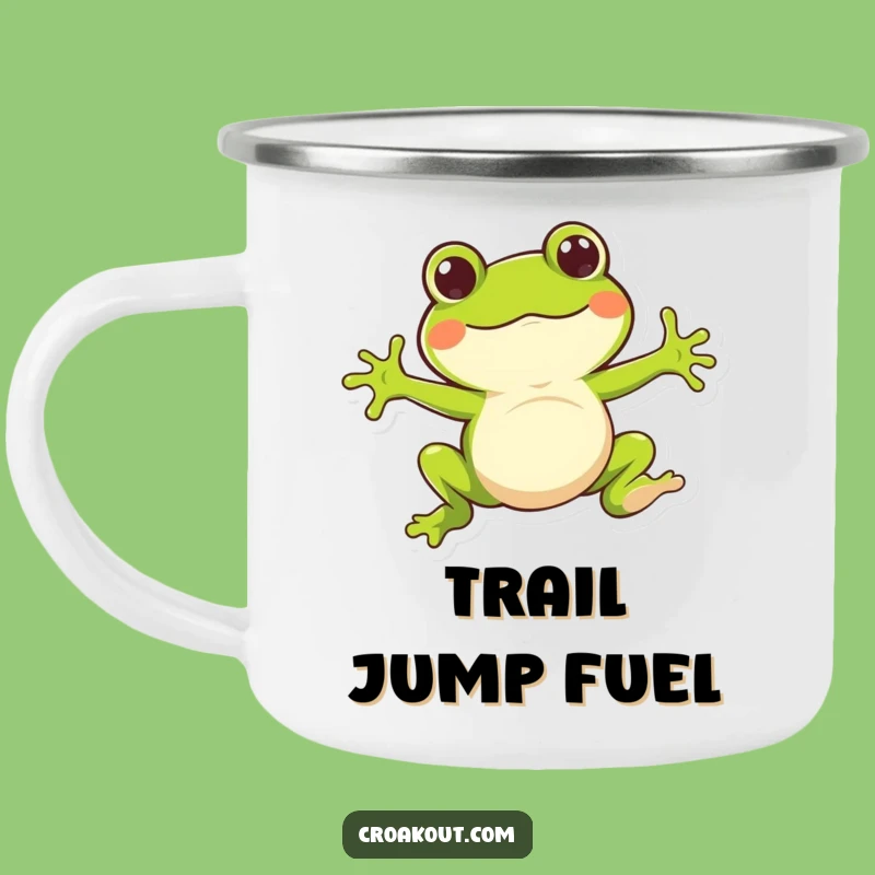Funny Froggy Jump Camping Mug - Whimsical Character Outdoor Gift