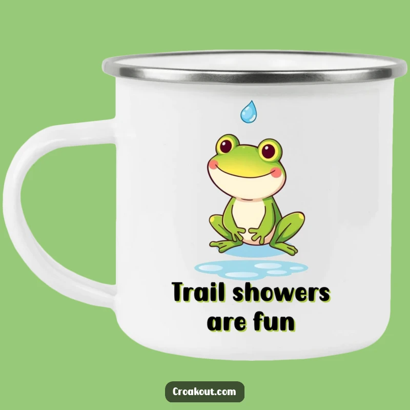 Funny Kawaii Frog Goofy Grin Camping Mug - Outdoor Humor & Adventures