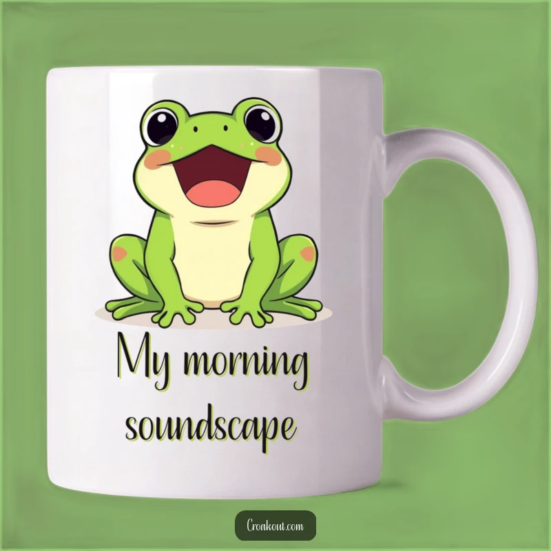 Funny Kawaii Frog Croaking Loudly Mug - Happy Amphibian Gift