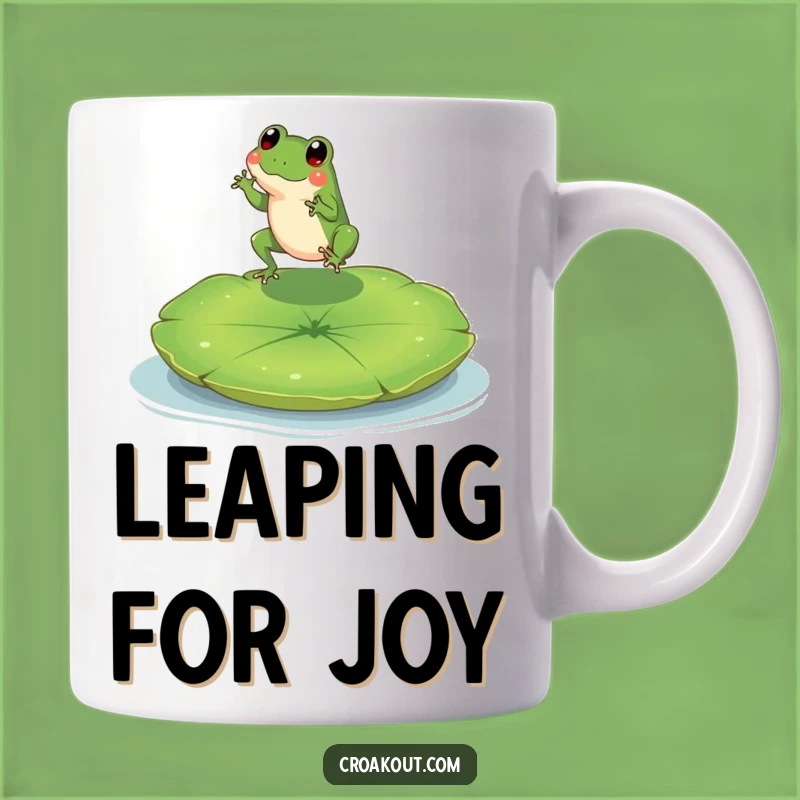 Funny Frog Lily Pad Mug: Tiny Leaper's Happy Landing Gift