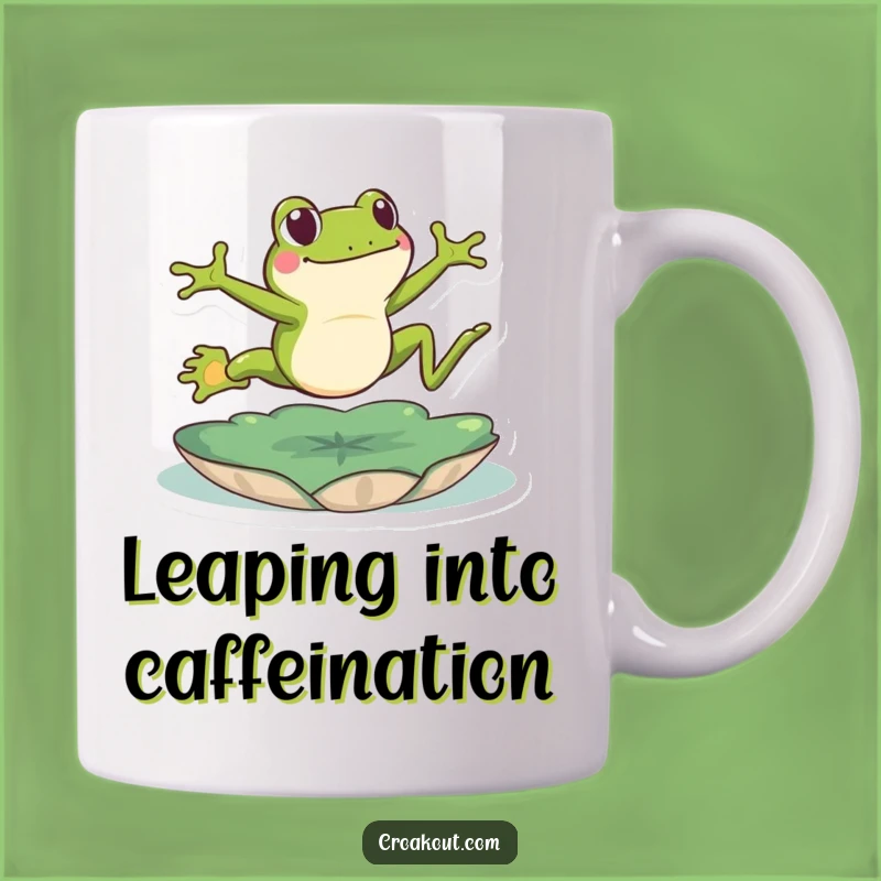 Funny Frog Leaping Mug: Energetic Amphibian Gift for Frog Lovers