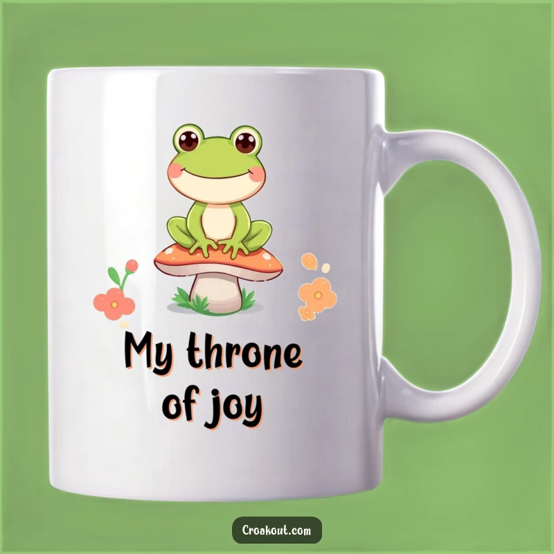 Funny Frog Mushroom Grin Mug: A Hilarious Cartoon Creature Gift for Frog Lovers
