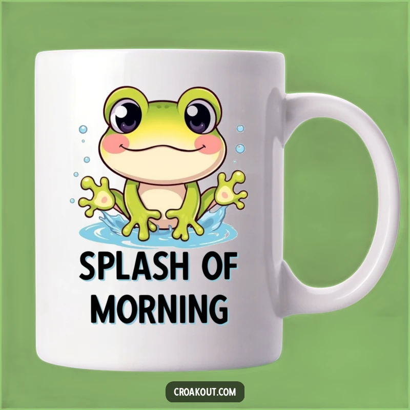Funny Frog Splash Mug: Cheerful Character's Wet Surprise Gift