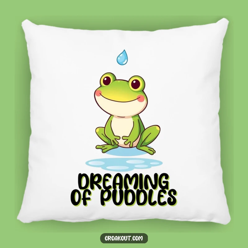 Funny Kawaii Frog Goofy Grin Pillow - Cozy Comfort & Humorous Decor