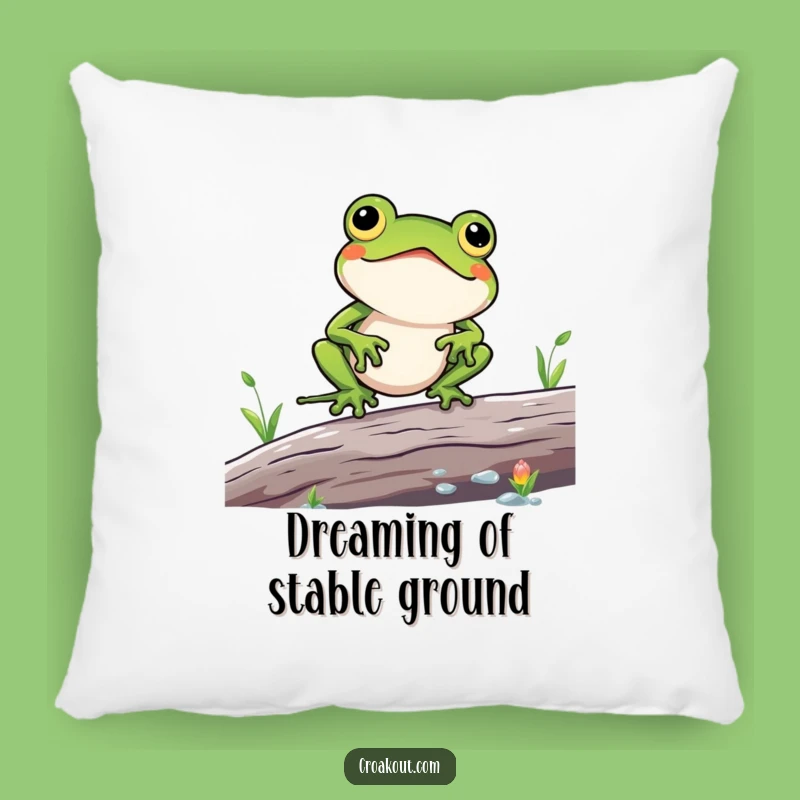 Funny Kawaii Frog Log Balance Pillow - Comfy & Hilarious Accent