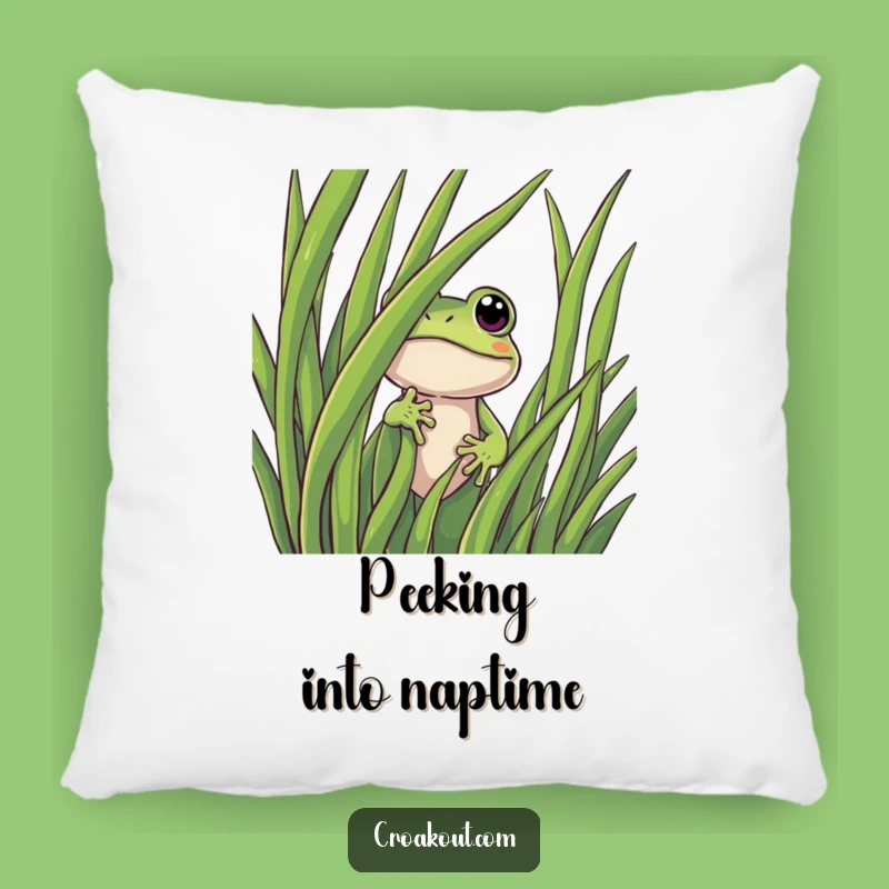 Funny Curious Frog Pillow: Soft Peeking Amphibian Cushion, Cozy & Hilarious Home Accent