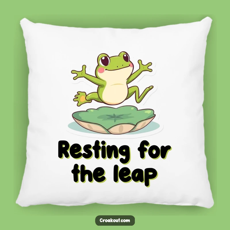Funny Leaping Frog Pillow: Energetic Amphibian Comfort for a Humorous Touch