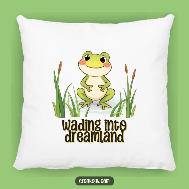 Funny Grinning Frog Pillow: Soft Wading Amphibian Cushion, Cozy & Cheerful Home Accent