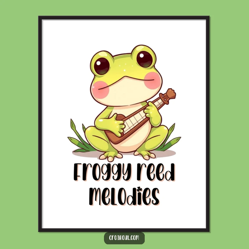 Funny Frog Music Digital Art - Charming Reed Player Decor Print