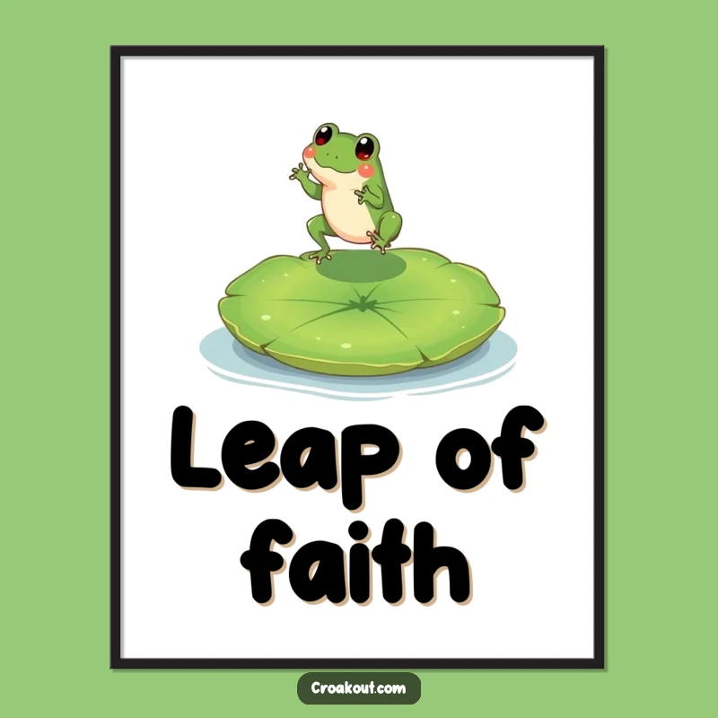Funny Frog Digital Art: Tiny Leaper's Happy Pond Scene