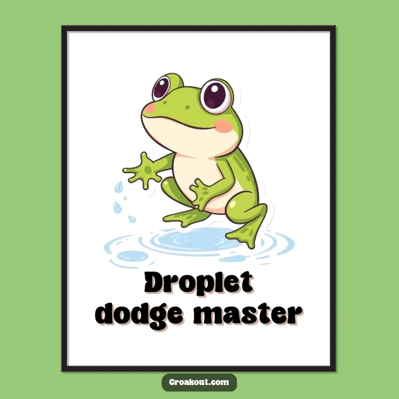 Funny Frog Leapfrog Digital Art: Instant Download of Playful Energy, Vibrant Water Decor, Funny Gift