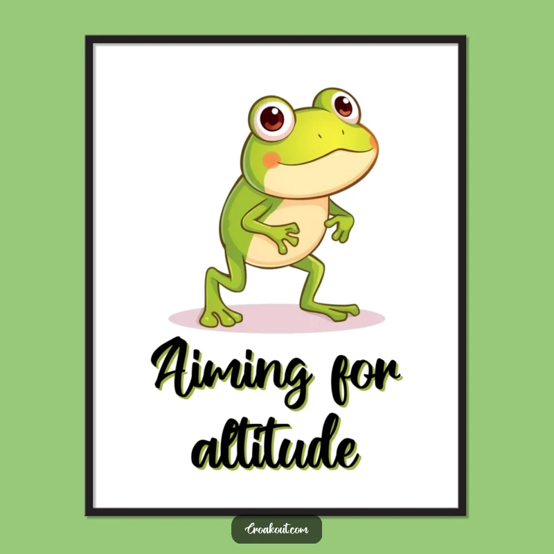 Funny Silly Frog Digital Art: Printable Long-Legged Hop Decor, Instant Funny Gift