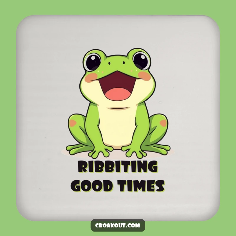 Funny Kawaii Frog Croaking Loudly Coaster - Protect Surfaces with Sound