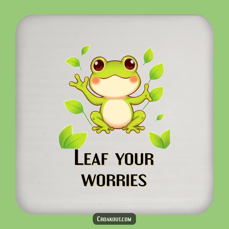 Funny Kawaii Frog Juggling Coaster: Happy Amphibian Decor for Surfaces