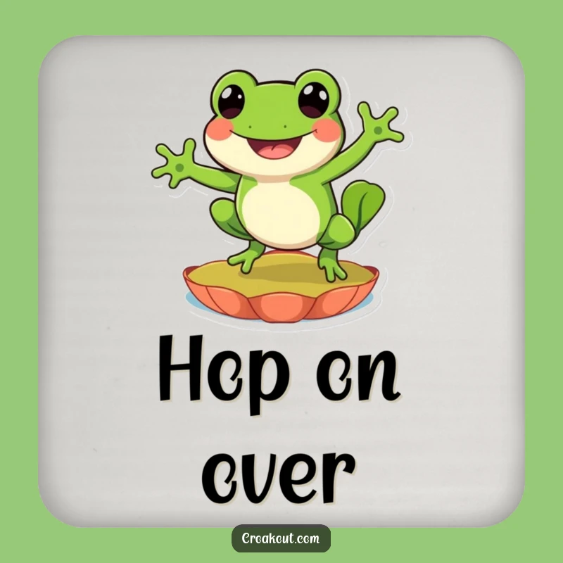 Funny Frog Leap Coaster: Protect Surfaces with Joy, Amphibian Fun, Funny Gift