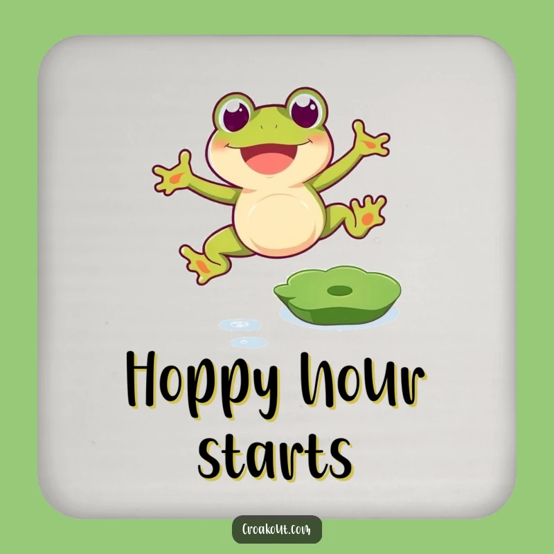 Funny Frog's Leap Coaster Set: Protect Surfaces with Humorous Style Gift