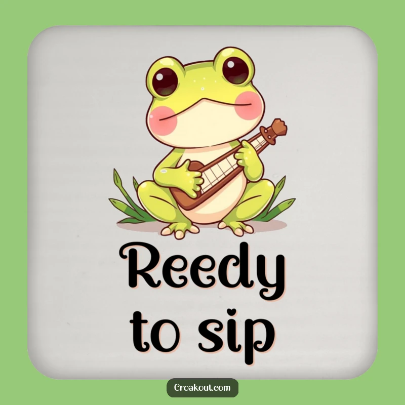 Funny Frog Music Coaster - Charming Reed Player Gift for Tables