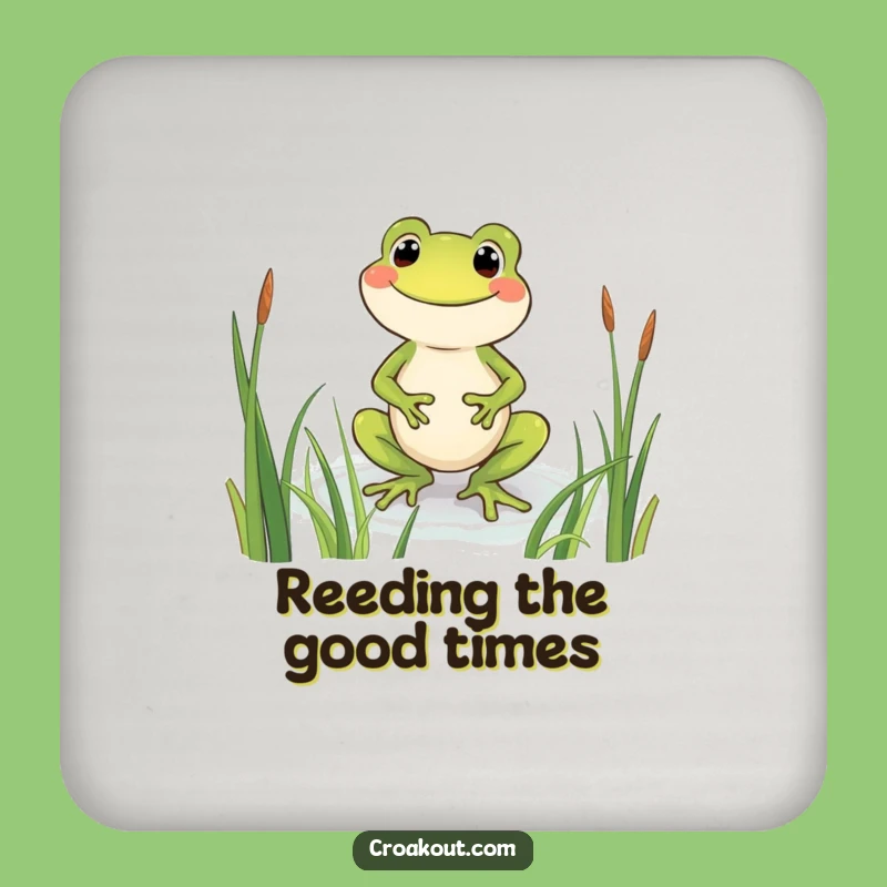 Funny Grinning Frog Coaster: Protect Surfaces with Happy Amphibian Humor, Cute Funny Gift