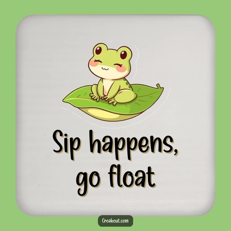 Funny Kawaii Frog Winking Coaster - Protect Surfaces with Humorous Charm