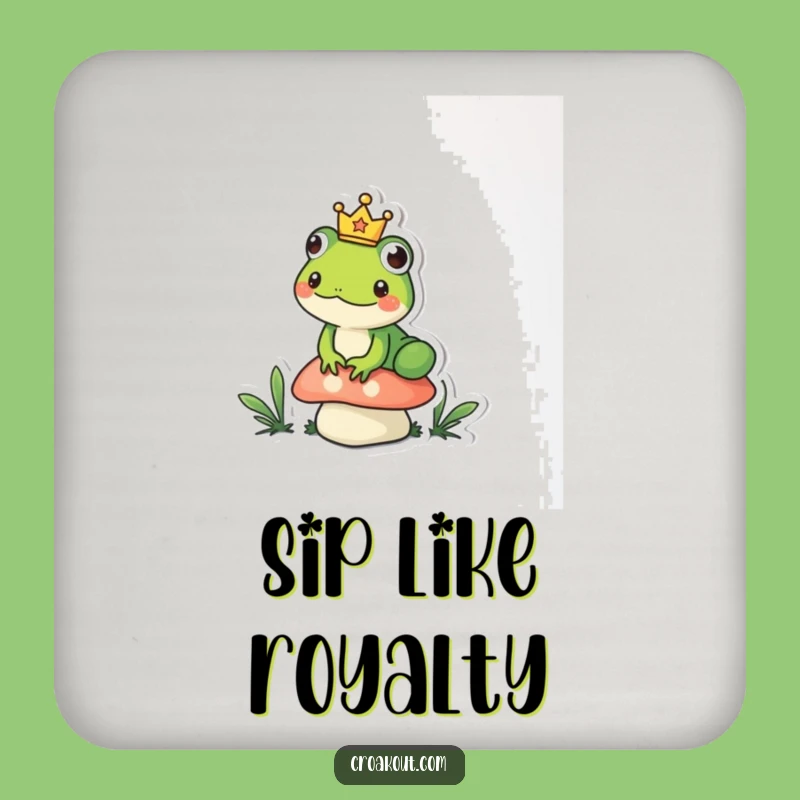 Funny King Frog Coaster: Royal Amphibian Decor for Humorous Surfaces