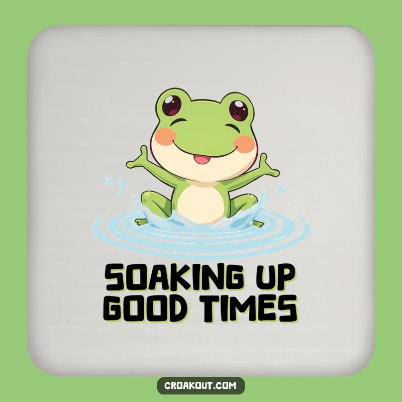 Funny Frog Splash Drink Coaster: Protect Surfaces with Playful Water Style, Perfect Funny Gift