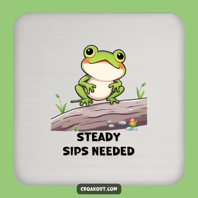 Funny Kawaii Frog Log Balance Coaster - Protect Surfaces with Humor