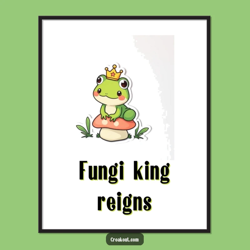 Funny King Frog Poster: Royal Amphibian Art for Humorous Walls