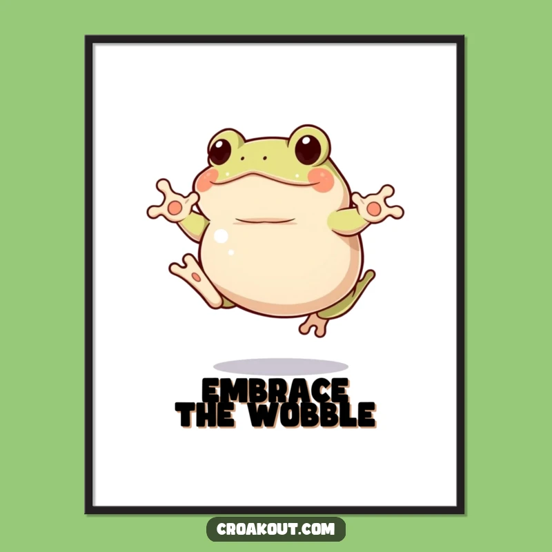 Funny Clumsy Frog Poster: Decorate with Comical Charm and Humor Gift