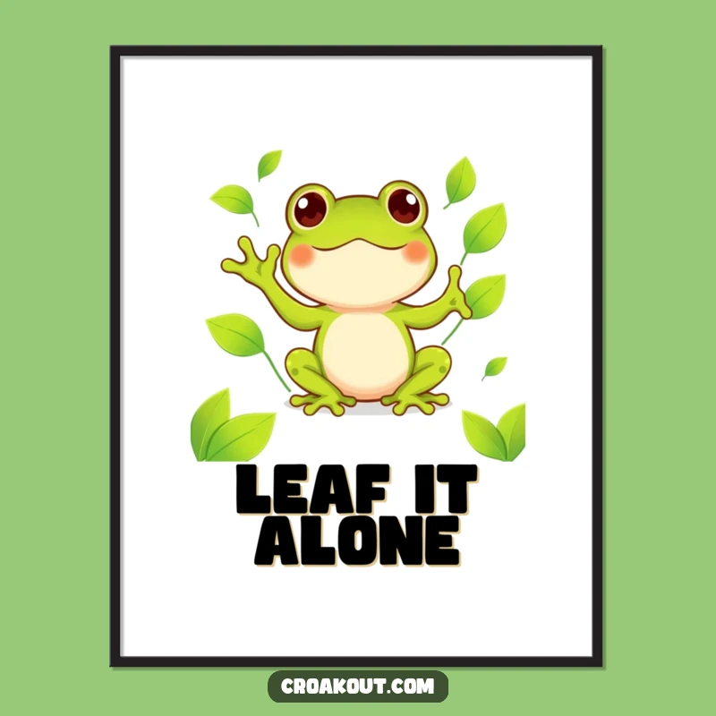Funny Kawaii Frog Juggling Poster: Happy Amphibian Art for Cheerful Walls