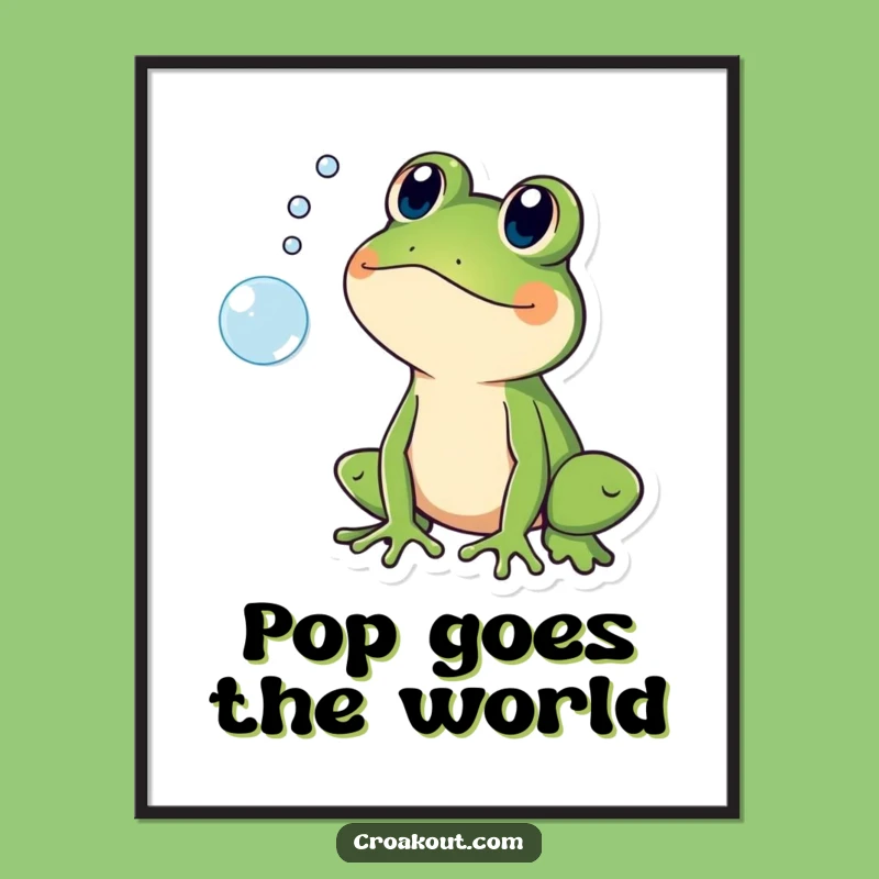 Funny Shocked Frog Poster: Hilarious Wall Art for Surprise Lovers