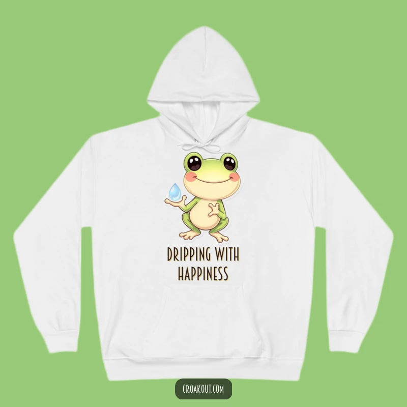 Cozy Funny Frog Dewdrop Hoodie: Warm Comfort with Gleeful Amphibian Charm, Perfect Funny Gift