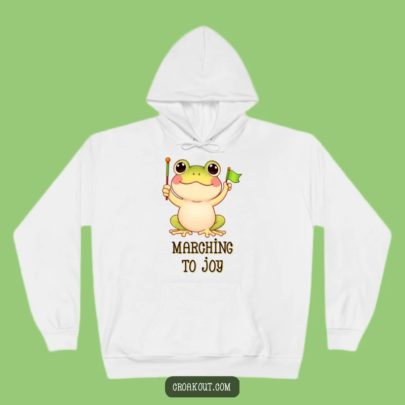 Funny Frog Flag Waving Hoodie: Cozy up with Cartoon Celebration